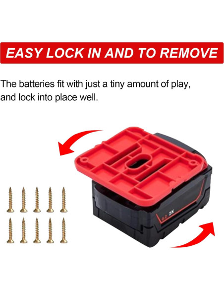 10 Soportes de Batería M18 KETTKEL para Montaje en Pared