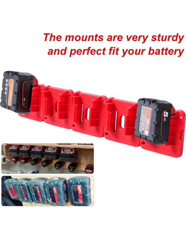 10 Soportes de Batería M18 KETTKEL para Montaje en Pared