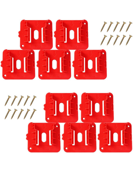 10 Soportes de Batería M18 KETTKEL para Montaje en Pared
