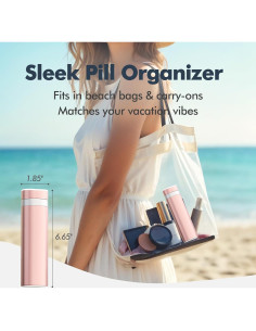 Organizador de pastillas Pillex A-172-PK Rosa, portátil y a prueba de fugas 2