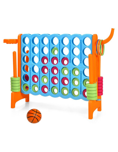 Juego Gigante 4-en-Fila Costzon con Aros de Baloncesto 83.82x33.02cm