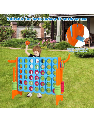 Juego Gigante 4-en-Fila Costzon con Aros de Baloncesto 83.82x33.02cm