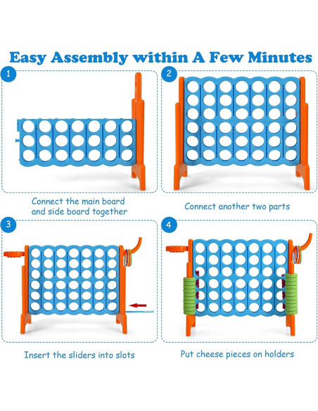 Juego Gigante 4-en-Fila Costzon con Aros de Baloncesto 83.82x33.02cm