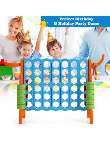 Juego Gigante 4-en-Fila Costzon con Aros de Baloncesto 83.82x33.02cm