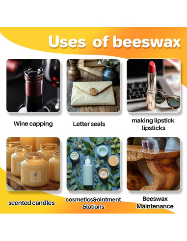 Barra de Cera de Abejas Blanca Sukh 290g - Cera Pura para DIY