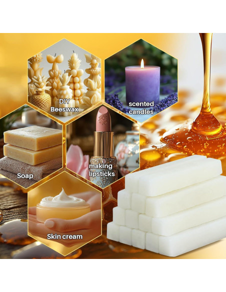 Barra de Cera de Abejas Blanca Sukh 290g - Cera Pura para DIY