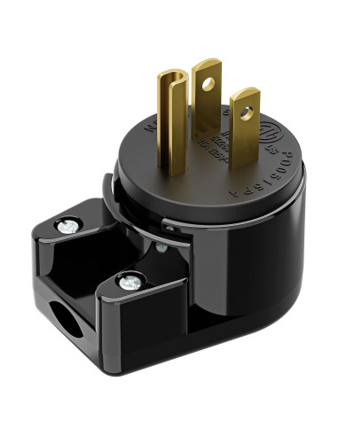Enchufe en Ángulo Recto Nema 5-15P PluGrand 15A 125V Negro