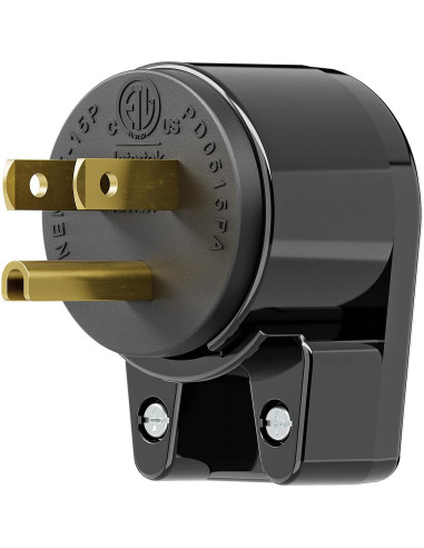Enchufe en Ángulo Recto Nema 5-15P PluGrand 15A 125V Negro