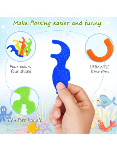 Hilo Dental para Niños Dacon - 50 Unidades Animales Marinos