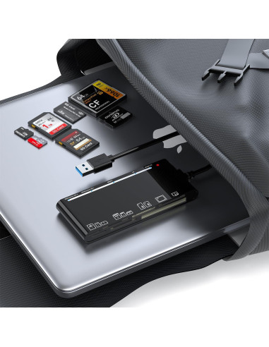 Lector de Tarjetas 7-en-1 Rocketek USB 3.0 para SD/CF/xD