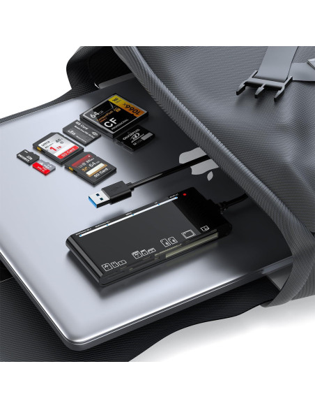 Lector de Tarjetas 7-en-1 Rocketek USB 3.0 para SD/CF/xD