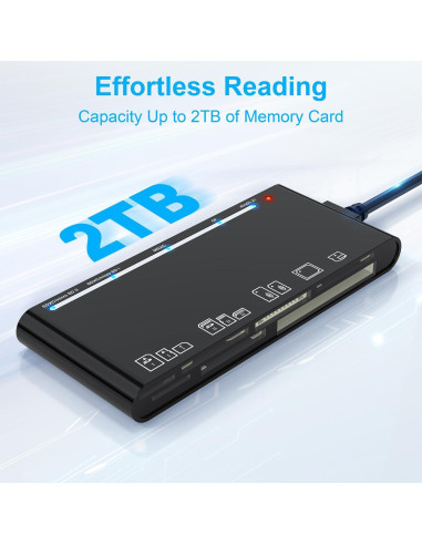 Lector de Tarjetas 7-en-1 Rocketek USB 3.0 para SD/CF/xD