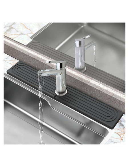 Alfombrilla Absorbente para Fregadero SIMPLIPLEX 60x10 cm Gris