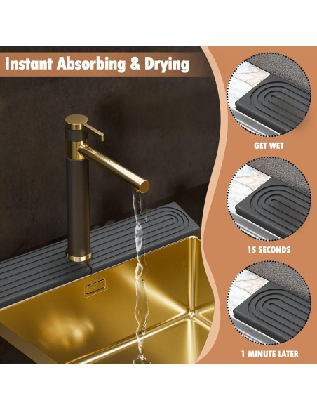 Alfombrilla Absorbente para Fregadero SIMPLIPLEX 60x10 cm Gris