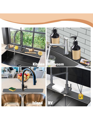 Alfombrilla Absorbente para Fregadero SIMPLIPLEX 60x10 cm Gris