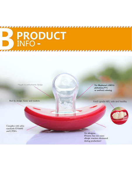 Chupete Divertido de Silicona para Bebé - 3 Piezas Libre de BPA