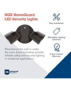 Luz de Inundación LED Lithonia HomeGuard 2 Cabezas 4000K 2