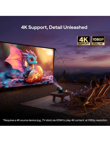 Proyector Inteligente Aurzen BOOM Mini 4K WiFi Bluetooth 500 ANSI