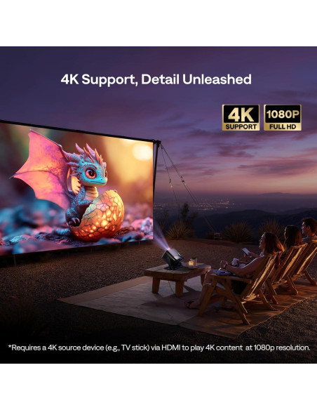 Proyector Inteligente Aurzen BOOM Mini 4K WiFi Bluetooth 500 ANSI