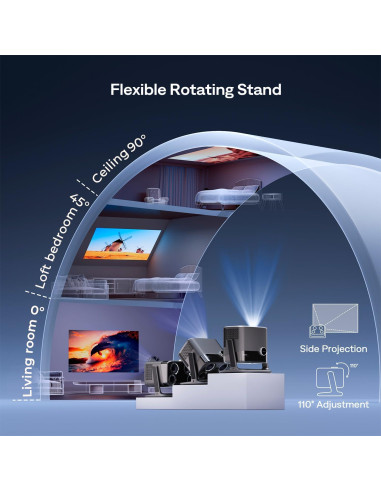 Proyector Inteligente Aurzen BOOM Mini 4K WiFi Bluetooth 500 ANSI