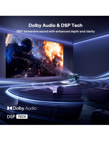 Proyector Inteligente Aurzen BOOM Mini 4K WiFi Bluetooth 500 ANSI