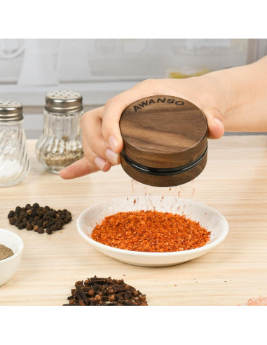 Molino de Especias Manual Awanso 3 Piezas Madera Nogal 6.35 cm
