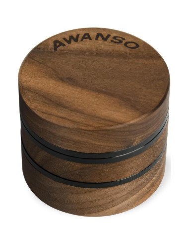Molino de Especias Manual Awanso 3 Piezas Madera Nogal 6.35 cm
