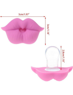 4 Chupetes Divertidos de Silicona para Bebé - Labios, BPA Free 2