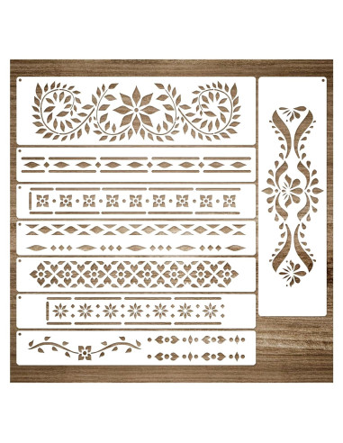 Plantillas de Bordes Reutilizables Yhliua para Pintar Muebles