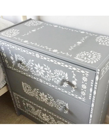 Plantillas de Bordes Reutilizables Yhliua para Pintar Muebles