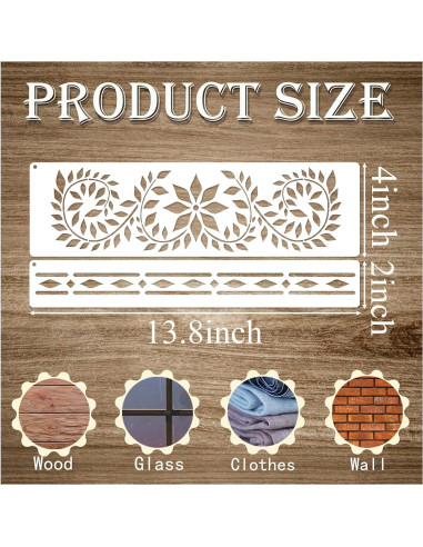 Plantillas de Bordes Reutilizables Yhliua para Pintar Muebles