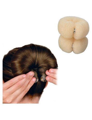 2 Piezas Donut Hair Bun Maker QUUPY - Nylon 20cm para Mujeres