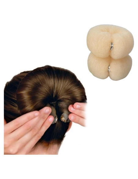2 Piezas Donut Hair Bun Maker QUUPY - Nylon 20cm para Mujeres