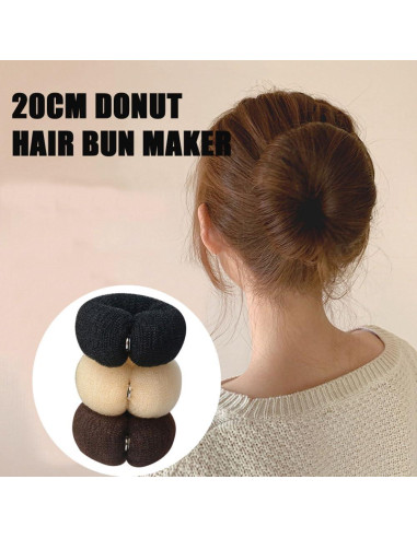 2 Piezas Donut Hair Bun Maker QUUPY - Nylon 20cm para Mujeres