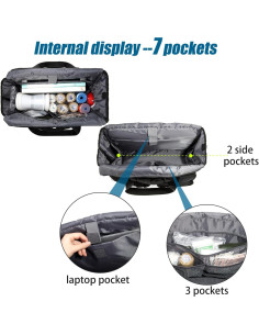 Bolsa de enfermera Gatycallaty negra, organizador de 43.94 cm 2