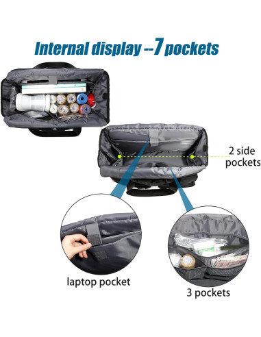 Bolsa de enfermera Gatycallaty negra, organizador de 43.94 cm