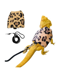 Conjunto Arnés y Correa Dragón Barbudo SEZDEKI Marrón