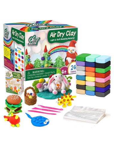 Kit de Arcilla Secada al Aire Chico Land 24 Colores 360g