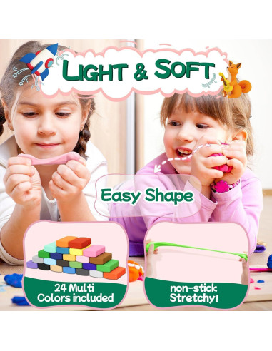 Kit de Arcilla Secada al Aire Chico Land 24 Colores 360g