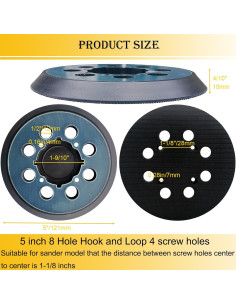 Almohadilla de Lijado 5" Tockrop para Lijadora DeWalt DWE6421 2