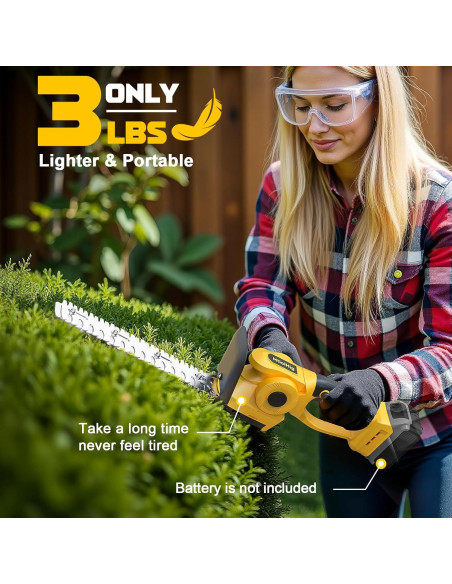 Cortadora de Setos Inalámbrica MtiolHig 11" 3 en 1 con Batería 20V
