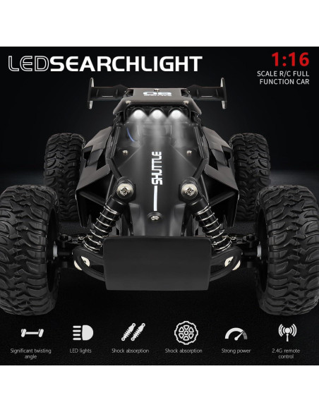 Coche RC Todo Terreno 1:20 Aleación LED 20 km/h Negro