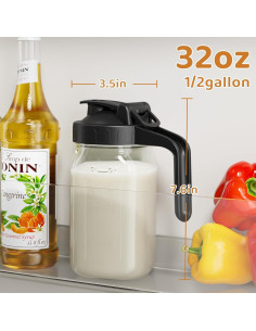 Jarra de Leche Materna Tarro Mason 0.95L con Tapa Verde 2