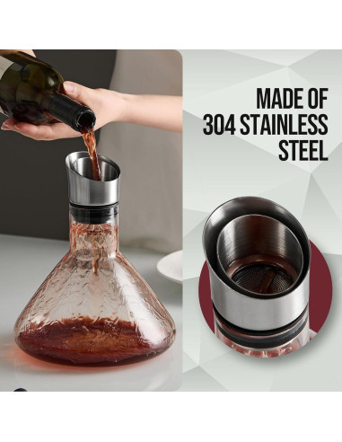 Decantador de Vino Drincarier 1500ml con Aerador y Filtro