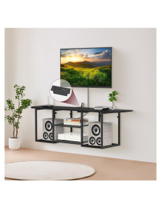 Soporte de TV flotante Fogein 120x30 cm con toma de corriente