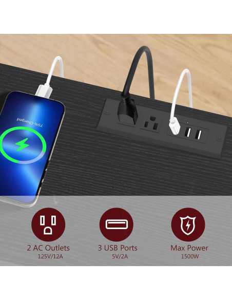 Soporte de TV flotante Fogein 120x30 cm con toma de corriente Soporte de TV flotante Fogein 120x30 cm con toma de corriente