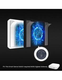 Interruptor de Escena Inteligente MOES 4 Gang Negro Zigbee 2