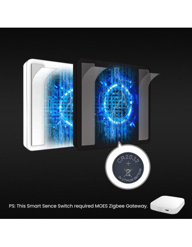 Interruptor de Escena Inteligente MOES 4 Gang Negro Zigbee
