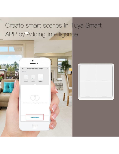 Interruptor de Escena Inteligente MOES 4 Gang Negro Zigbee