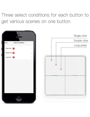 Interruptor de Escena Inteligente MOES 4 Gang Negro Zigbee